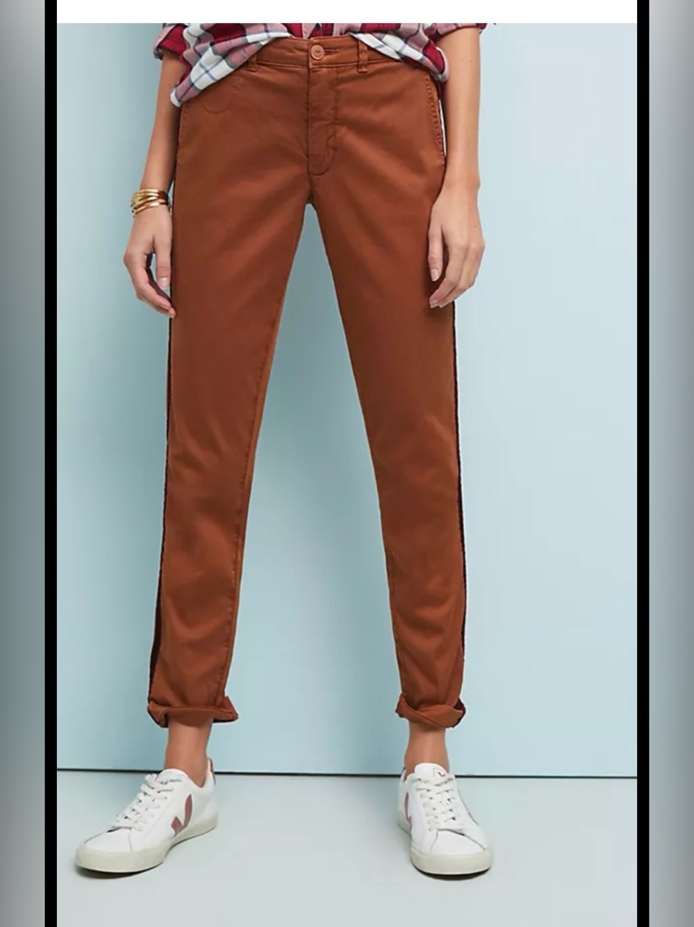 Anthropologie Relaxed Women's Chinos with Side Stripe Sz 32